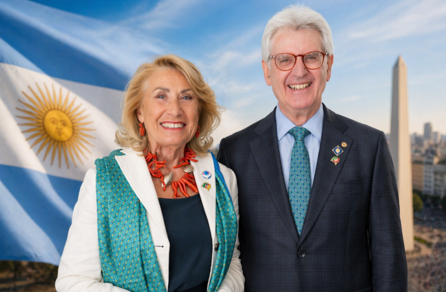 El presidente de Rotary International, Francesco Arezzo, llega a la Argentina