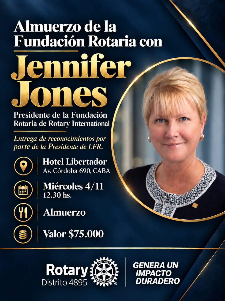 ¡Almuerzo de La Fundación Rotaria con la presencia de Jennifer Jones!